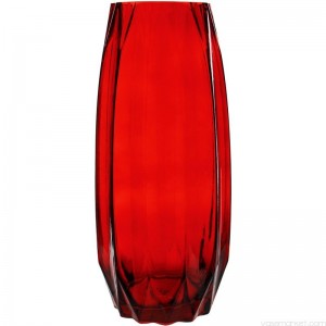 Orren Ellis Christin Geometric Ribbed Faceted Gem Glass Table Vase ORNE5232